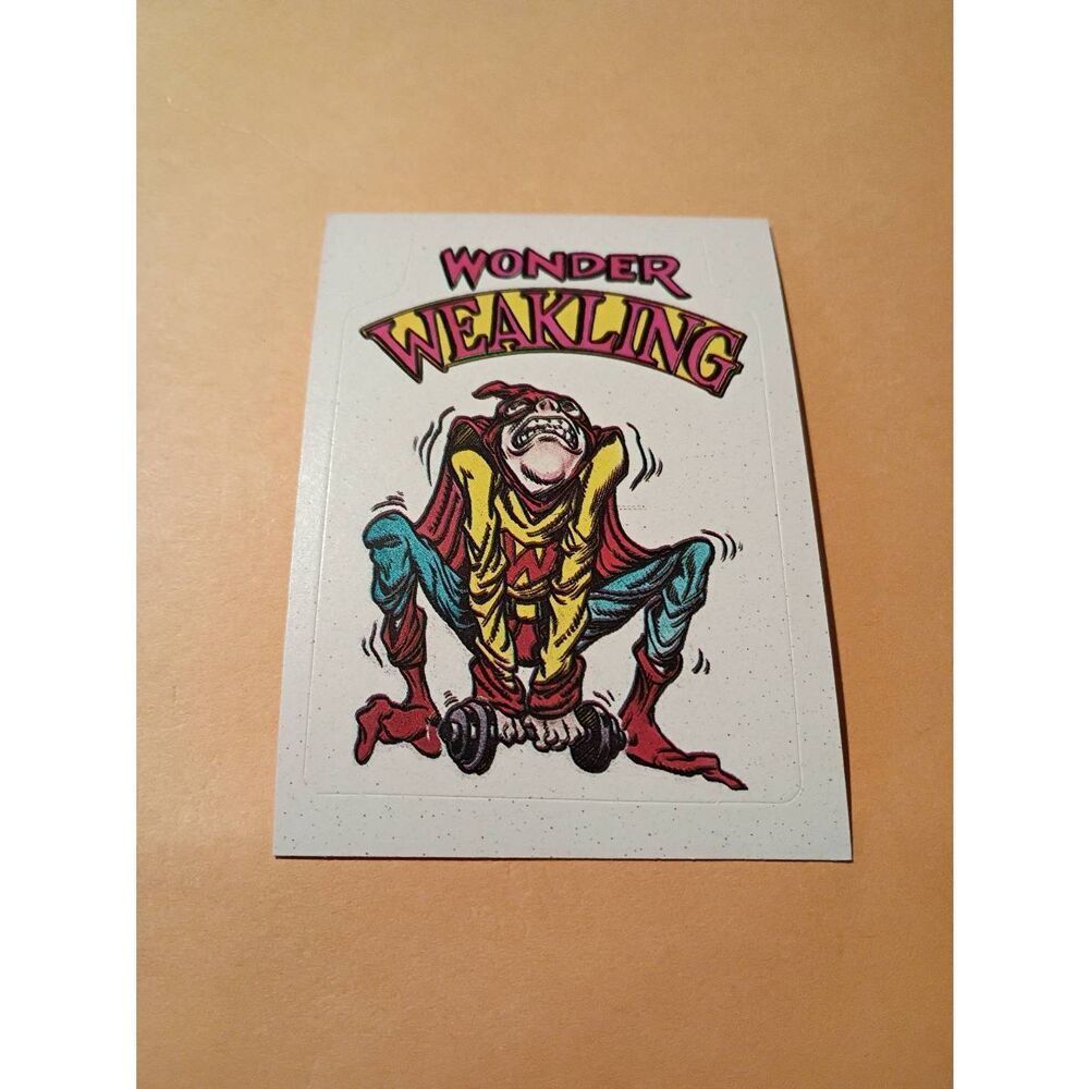 1983 General Mills Zero Hero Trading Card Sticker Vintage #56 Wonder Weakling